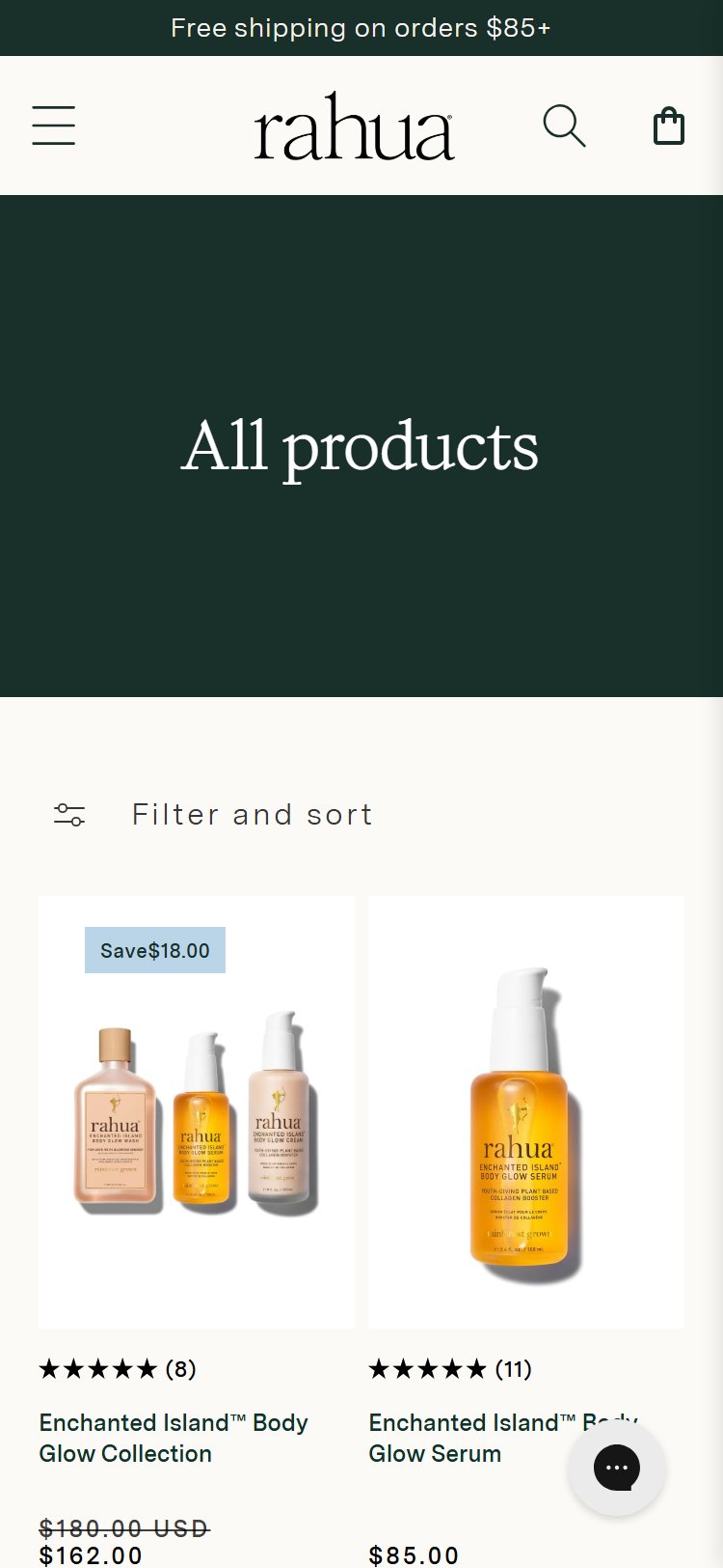 Rahua Beauty â€” Collection Grid (OOS at top)