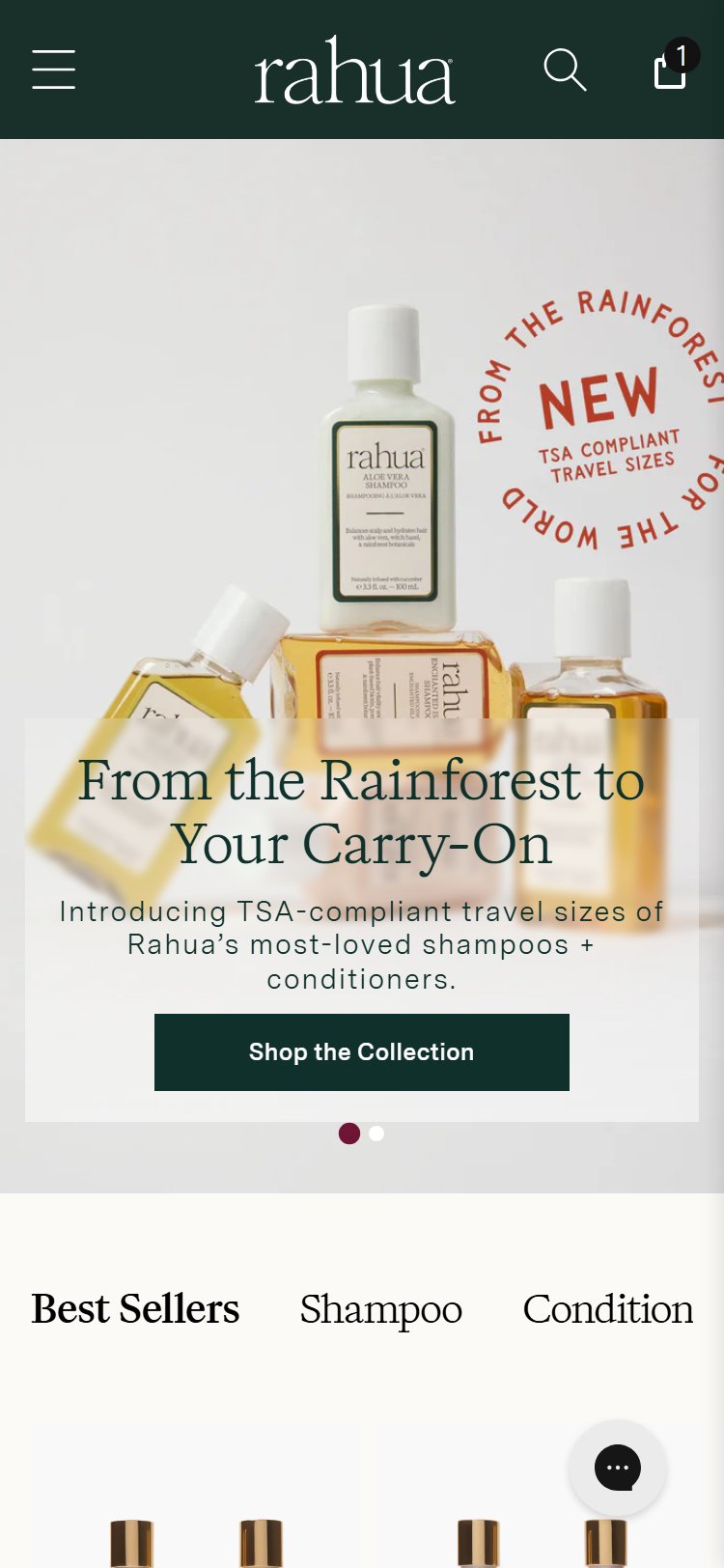 Rahua Beauty â€” Mobile Homepage (no popup fires)